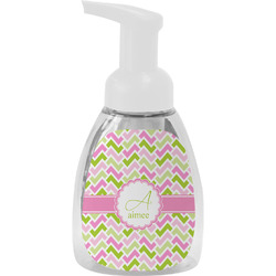 Pink & Green Geometric Foam Soap Bottle - White (Personalized)