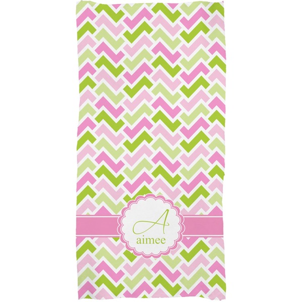 Pink & Green Geometric Full Sized Bath Towel - Apvl
