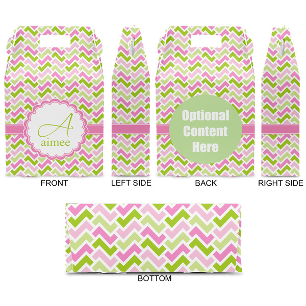 Pink & Green Geometric Gable Favor Box - Approval