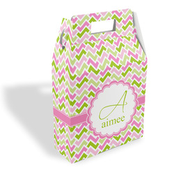 Pink & Green Geometric Gable Favor Box (Personalized)