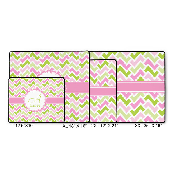Pink & Green Geometric Gaming Mats - SIZE CHART