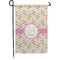 Pink & Green Geometric Small Garden Flag - Single Sided w/ Name and Initial