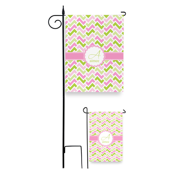Pink & Green Geometric Garden Flag - PARENT/MAIN