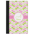 Pink & Green Geometric Genuine Leather Passport Cover (Personalized)