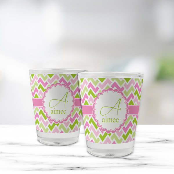 Pink & Green Geometric Glass Shot Glass - Standard - LIFESTYLE