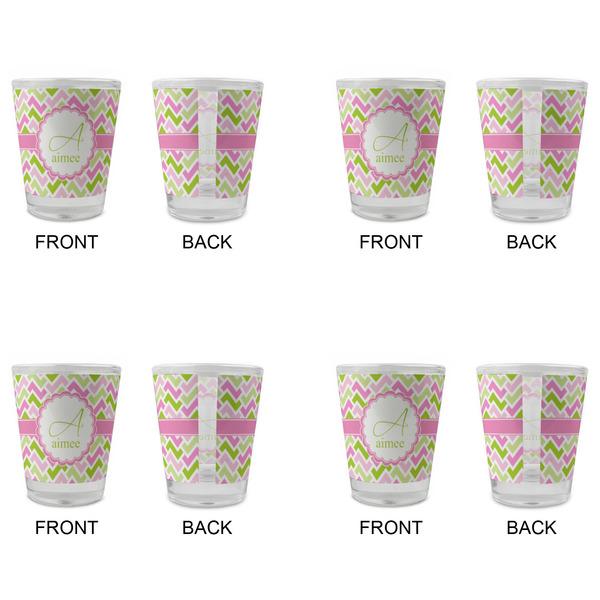 Pink & Green Geometric Glass Shot Glass - Standard - Set of 4 - APPROVAL