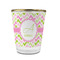 Pink & Green Geometric Glass Shot Glass - 1.5 oz - with Gold Rim - Set of 4 (Personalized)