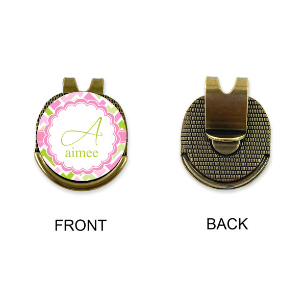 Pink & Green Geometric Golf Ball Hat Clip Marker - Apvl - GOLD