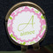 Pink & Green Geometric Golf Ball Marker Hat Clip - Gold - Close Up