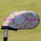Pink & Green Geometric Golf Club Cover - Front