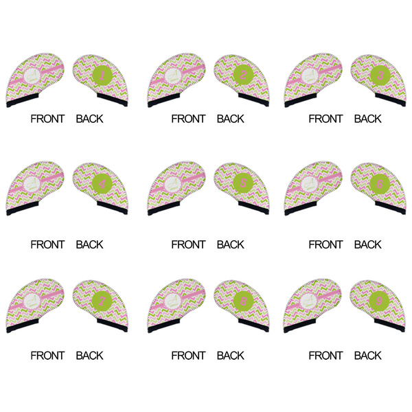 Pink & Green Geometric Golf Club Covers - APPROVAL (set of 9)