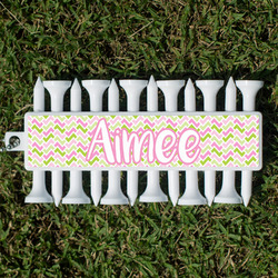 Pink & Green Geometric Golf Tees & Ball Markers Set (Personalized)