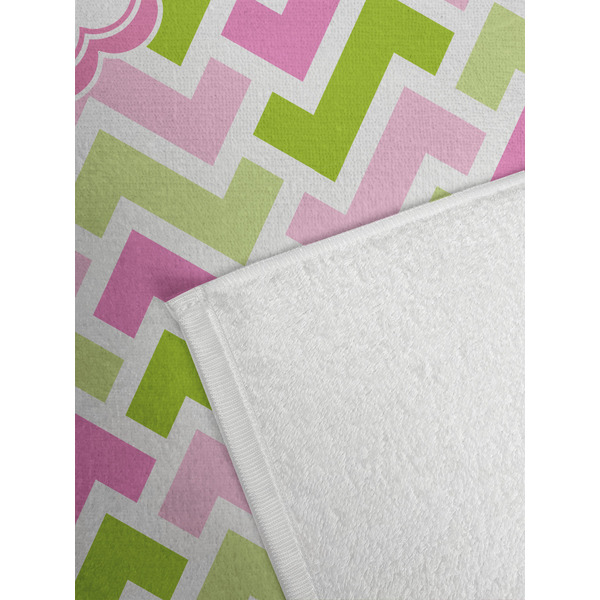 Pink & Green Geometric Golf Towel - Detail