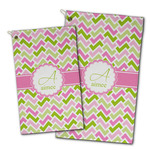 Pink & Green Geometric Golf Towel - Full Print w/ Name and Initial
