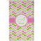 Pink & Green Geometric Golf Towel - Poly-Cotton Blend - Small w/ Name and Initial