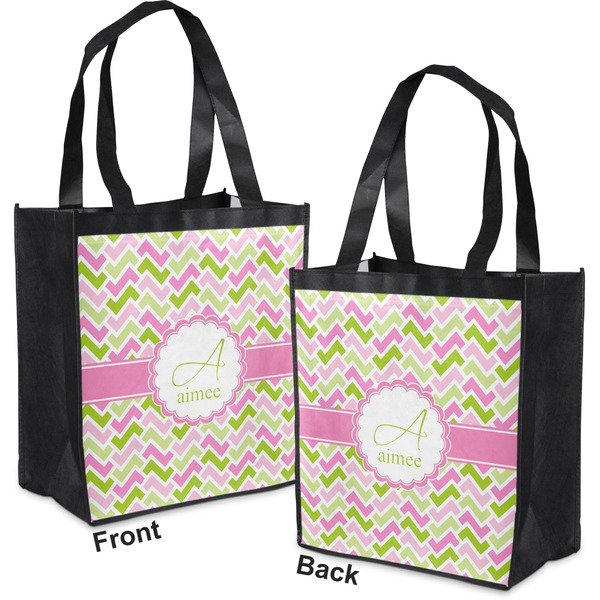 Pink & Green Geometric Grocery Bag - Apvl