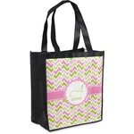Pink & Green Geometric Grocery Bag (Personalized)