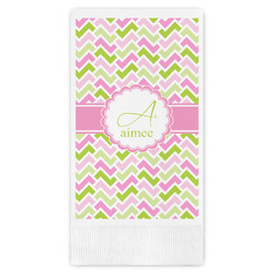 Pink & Green Geometric Guest Napkins - Full Color - Embossed Edge (Personalized)
