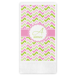 Pink & Green Geometric Guest Paper Towels - Full Color (Personalized)