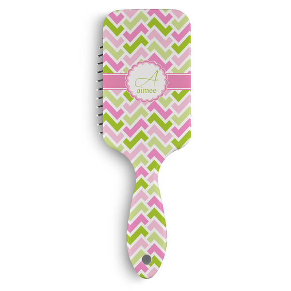 Custom Pink & Green Geometric Hair Brushes (Personalized)