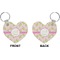 Pink & Green Geometric Heart Keychain (Front + Back)