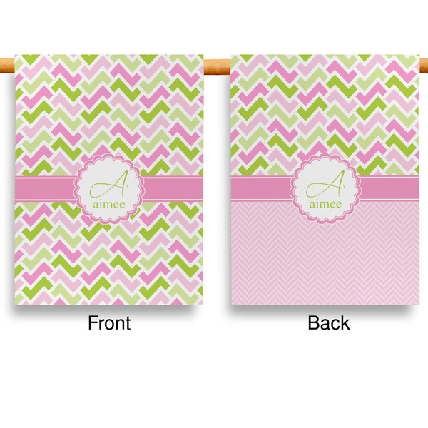 Pink & Green Geometric House Flags - Double Sided - APPROVAL