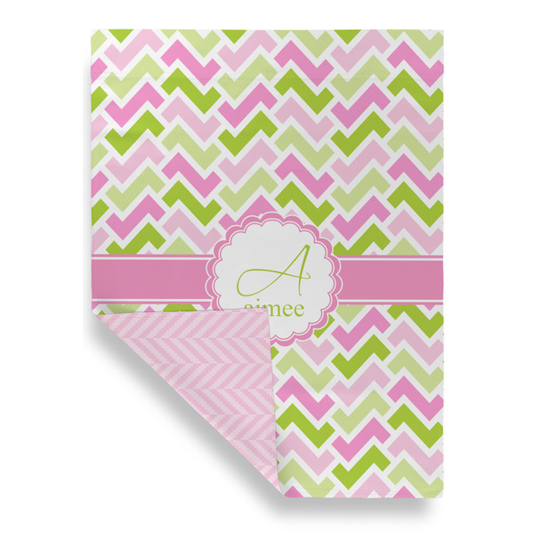Pink & Green Geometric House Flags - Double Sided - FRONT FOLDED