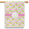 Pink & Green Geometric 28" House Flag (Personalized)