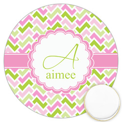 Pink & Green Geometric Printed Cookie Topper - 3.25" (Personalized)