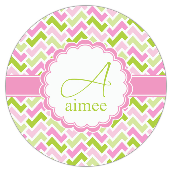 Pink & Green Geometric Icing Circle - Large - Single