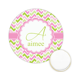 Pink & Green Geometric Printed Cookie Topper - 2.15" (Personalized)