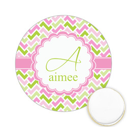 Pink & Green Geometric Printed Cookie Topper - 2.15" (Personalized)