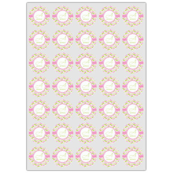 Pink & Green Geometric Icing Circle - XSmall - Set of 35
