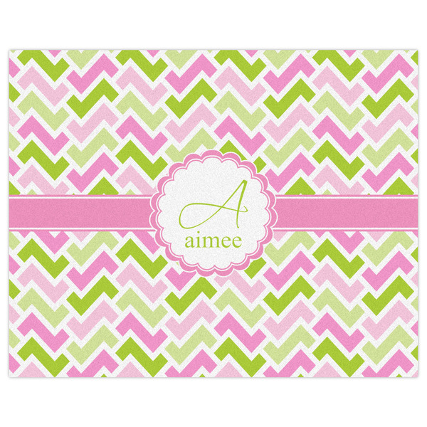 Pink & Green Geometric Indoor / Outdoor Rug - 8'x10' - Front Flat