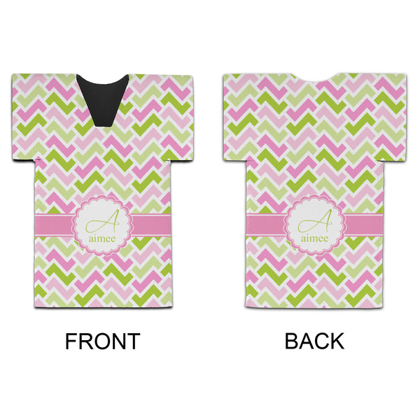 Pink & Green Geometric Jersey Bottle Cooler - APPROVAL