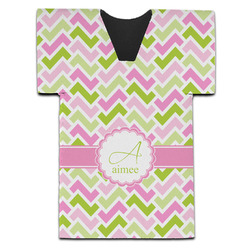 Pink & Green Geometric Jersey Bottle Cooler (Personalized)