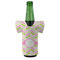 Pink & Green Geometric Jersey Bottle Cooler - FRONT (on bottle)