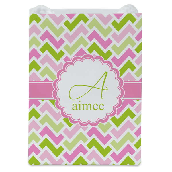 Pink & Green Geometric Jewelry Gift Bag - Gloss - Front