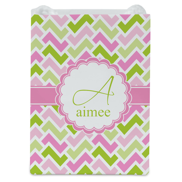 Pink & Green Geometric Jewelry Gift Bag - Matte - Front