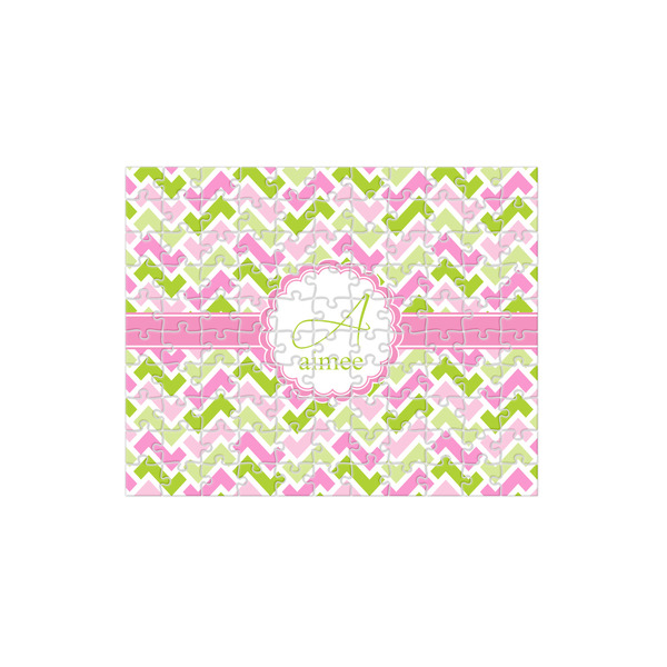 Custom Pink & Green Geometric 110 pc Jigsaw Puzzle (Personalized)