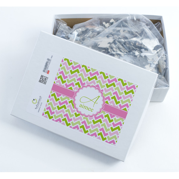 Pink & Green Geometric Jigsaw Puzzle 500 Piece - Box