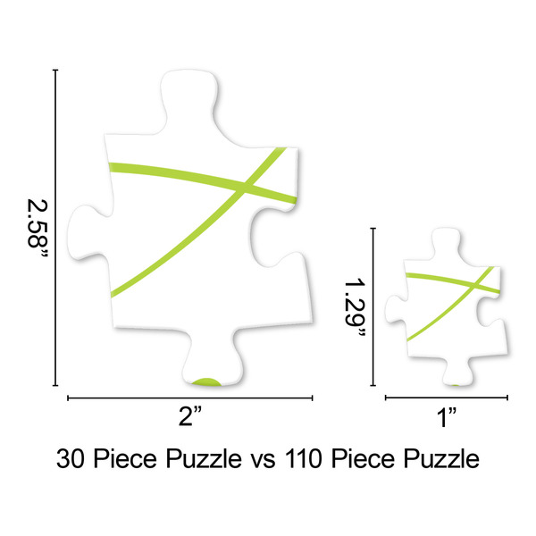 Pink & Green Geometric Jigsaw Puzzle - Piece Comparison