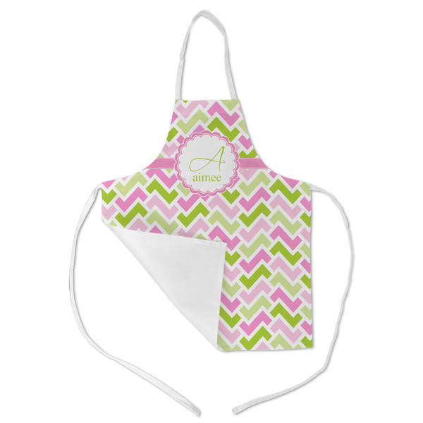 Pink & Green Geometric Kid's Aprons - Medium - Main (med/lrg)