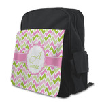 Pink & Green Geometric Preschool Backpack (Personalized)