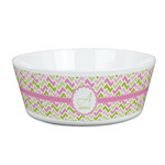 Pink & Green Geometric Kid's Bowl (Personalized)