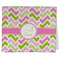 Pink & Green Geometric Kitchen Towel - Poly Cotton - Folded Half