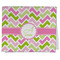 Pink & Green Geometric Kitchen Towel - Poly Cotton w/ Name and Initial