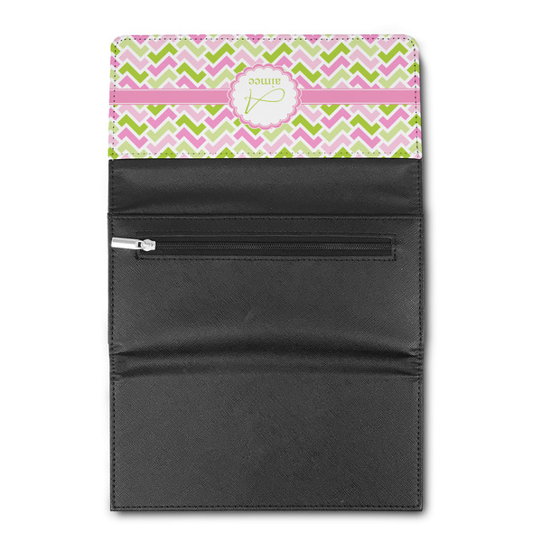 Pink & Green Geometric Ladies Wallet  (Personalized Opt)