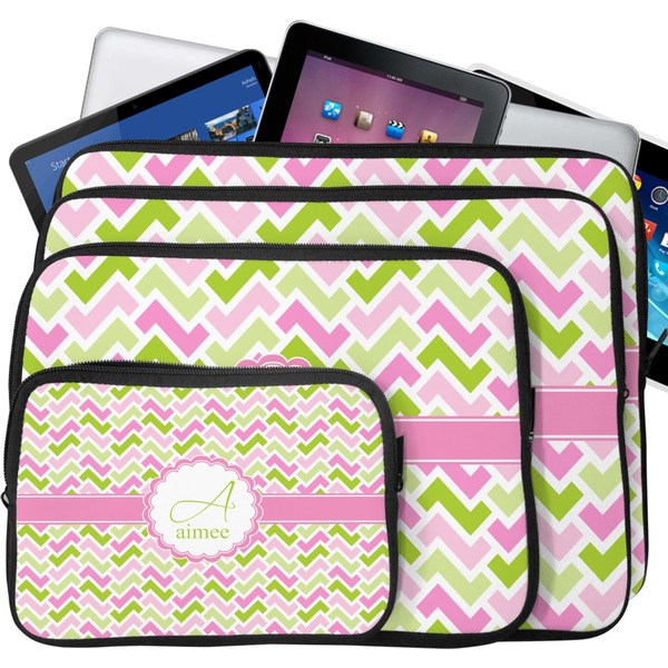 Pink & Green Geometric Laptop Case Sizes