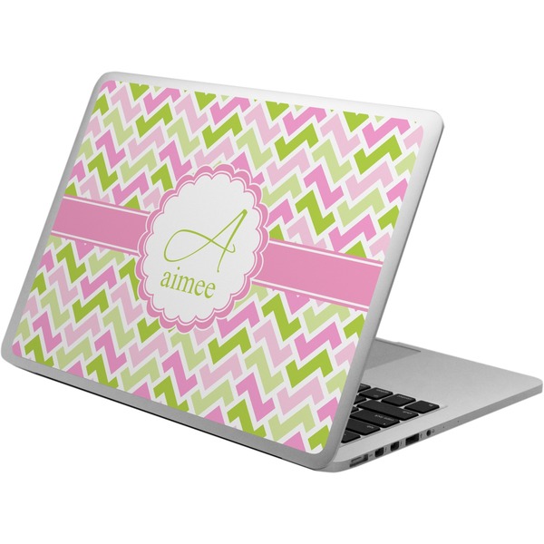 Custom Pink & Green Geometric Laptop Skin - Custom Sized (Personalized)